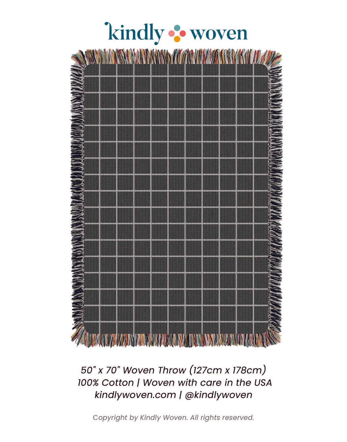 Greer — Nocturne Colorway - Reversible Woven Blanket with Fringe