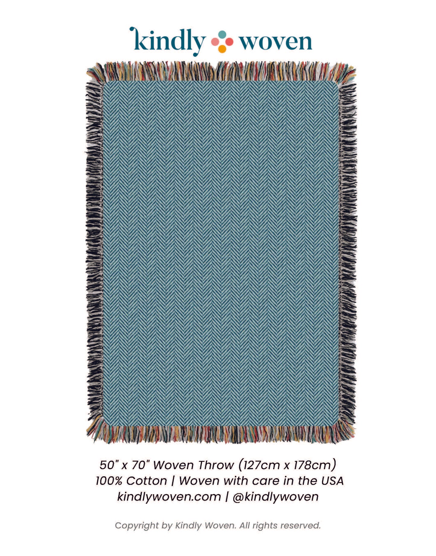 Henry — Chambray - Reversible Woven Blanket with Fringe