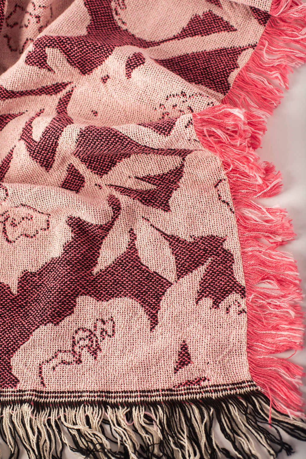 Addy – Mulberry Colorway - Reversible Woven Blanket with Fringe