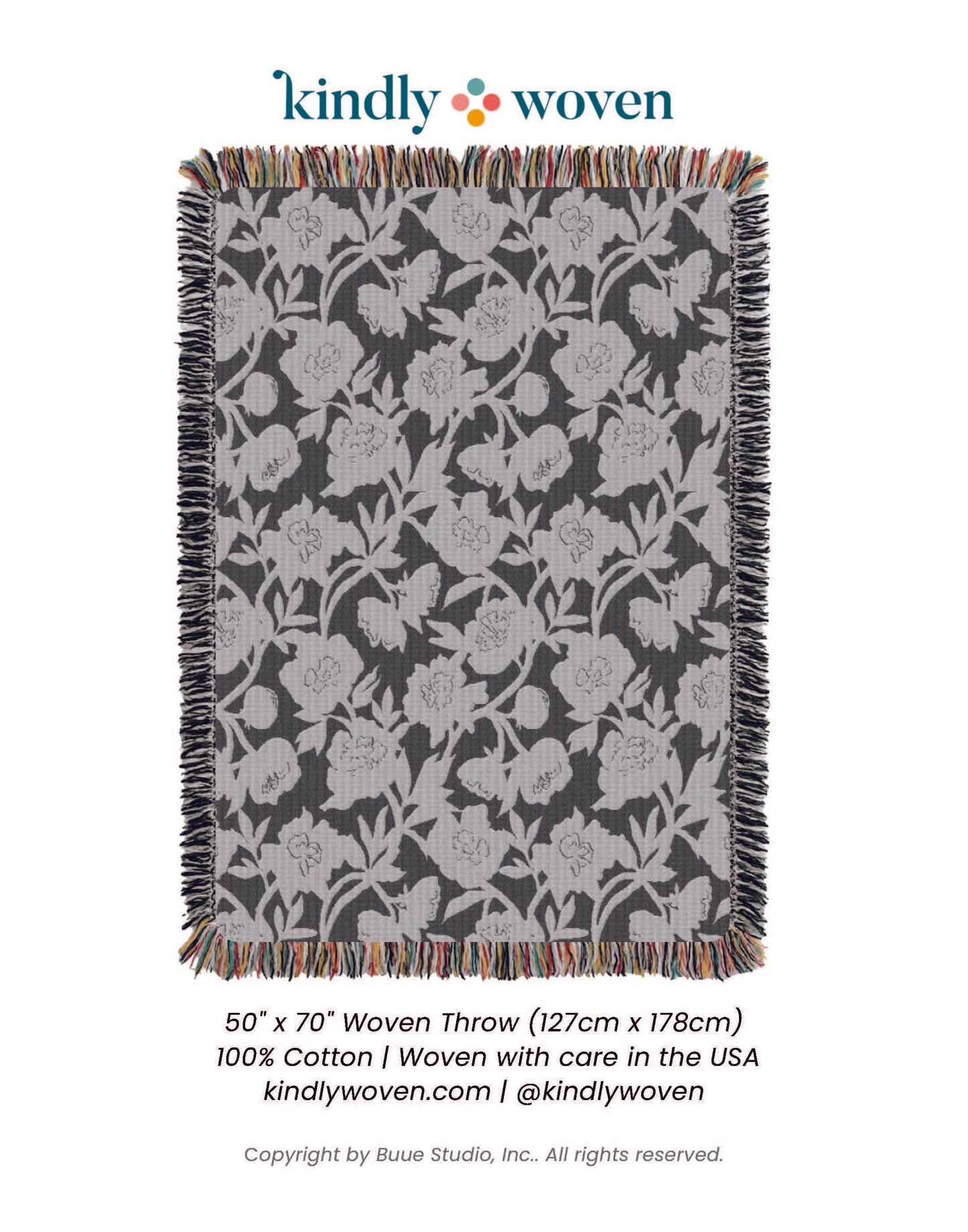 Addy – Tuffet - Reversible Woven Blanket with Fringe