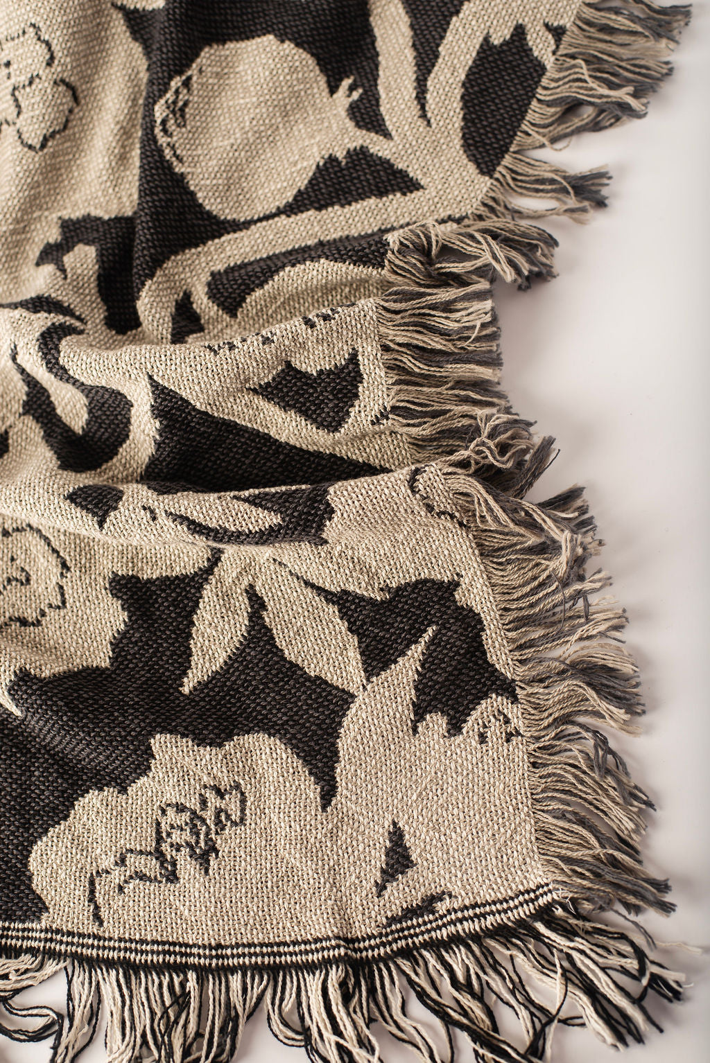 Addy – Tuffet - Reversible Woven Blanket with Fringe