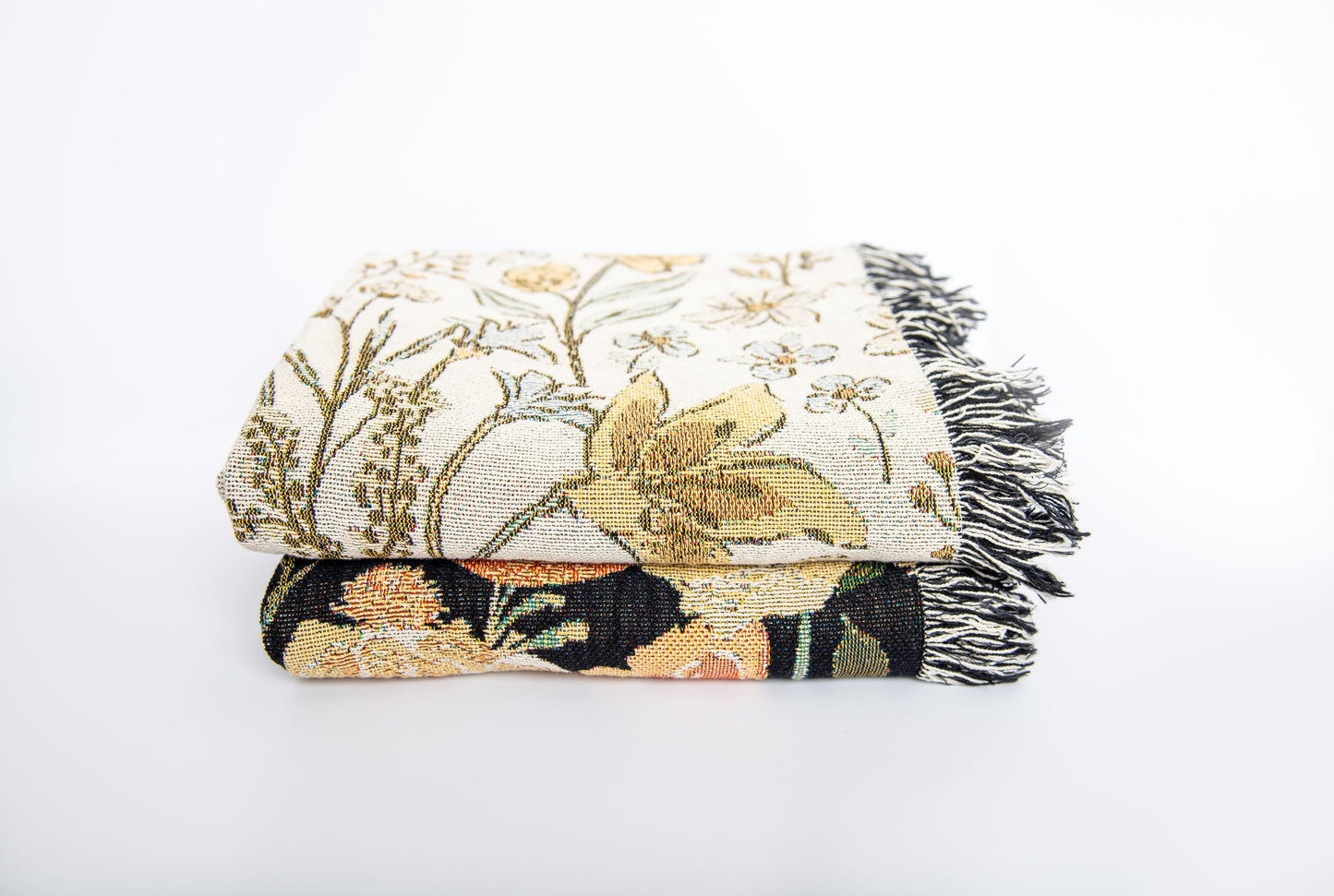Indy Bloom Lilly - Rosewater Colorway - Tapestry Woven Blanket with Fringe