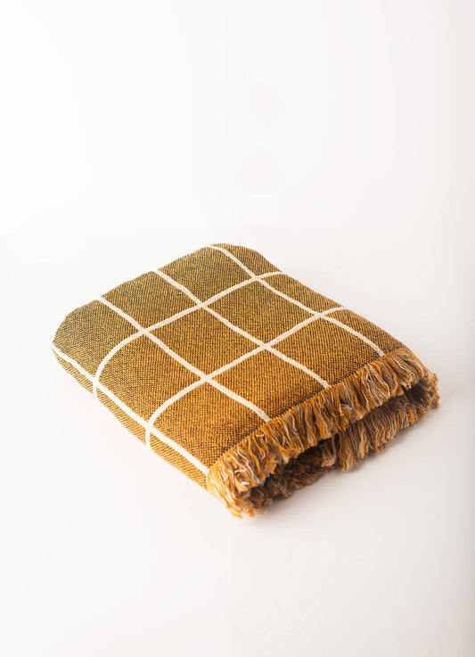 Greer — Acorn Colorway - Reversible Woven Blanket with Fringe
