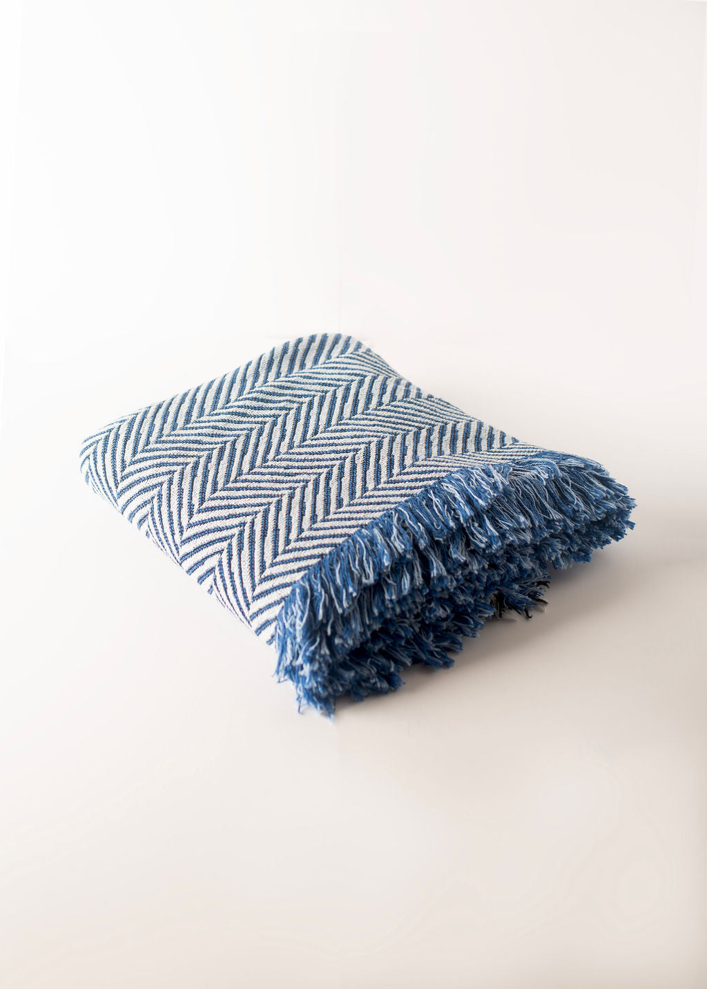 Henry — Chambray - Reversible Woven Blanket with Fringe