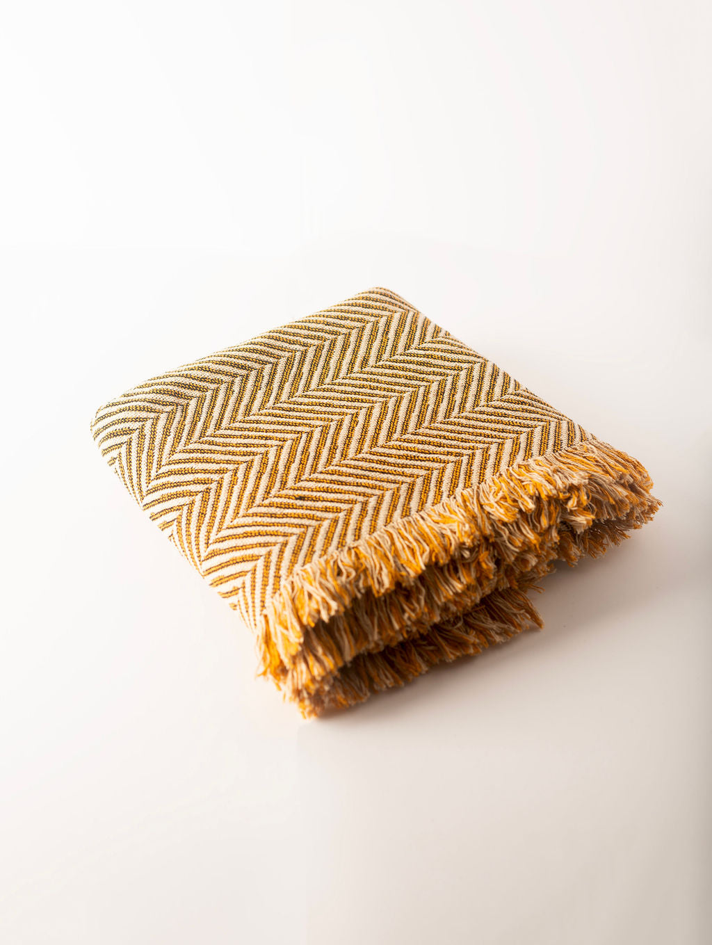 Henry — Goldenrod Colorway - Reversible Woven Blanket with Fringe