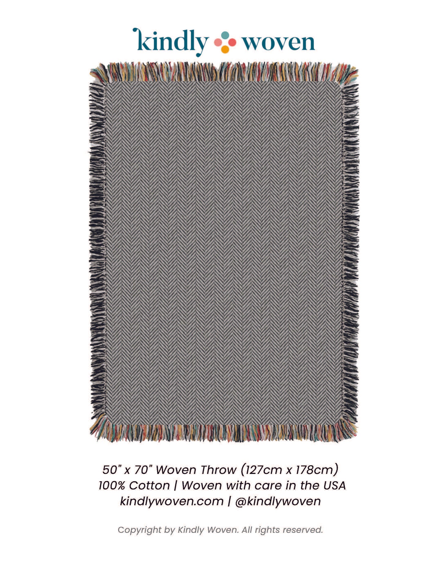Henry — Stone Colorway - Reversible Woven Blanket with Fringe