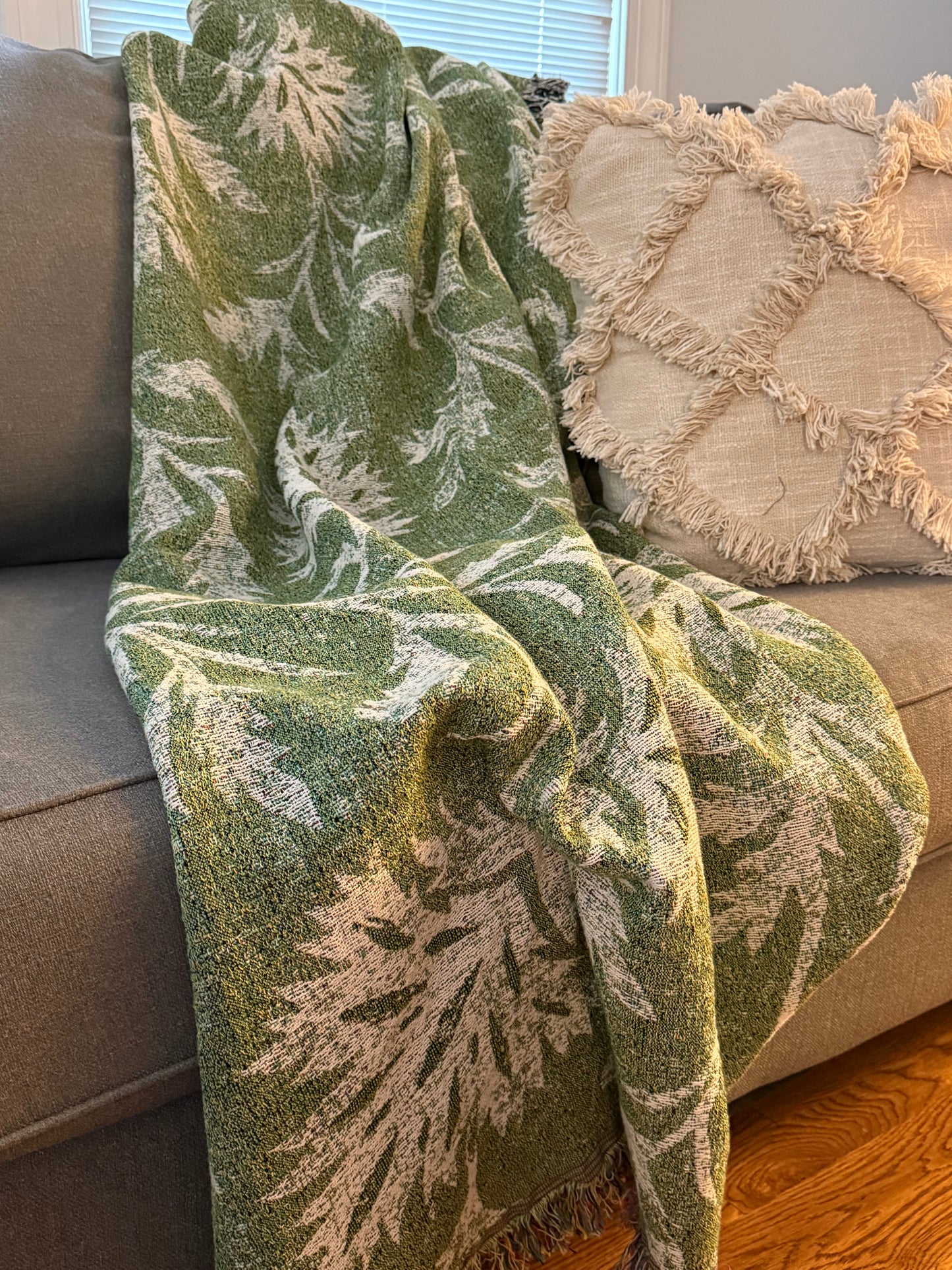 Willa — Umber Colorway -  Woven Blanket with Fringe, USA Made