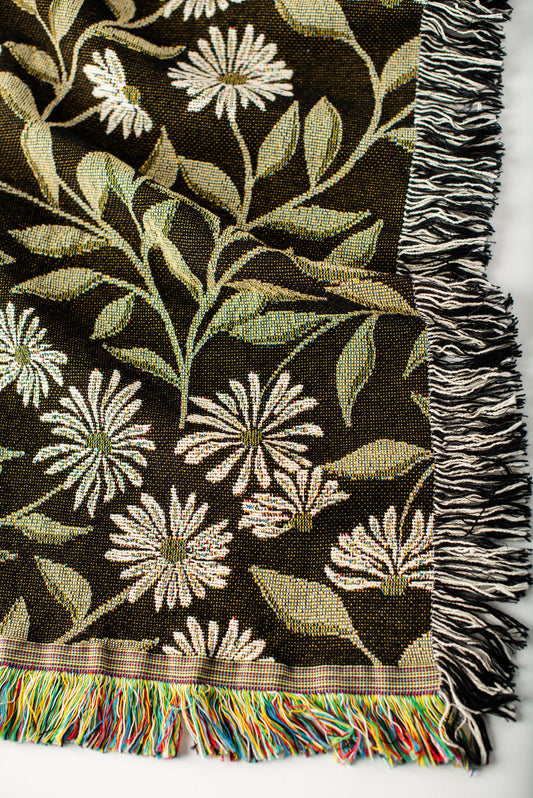 May — Bramble Colorway - Woven Blanket with Fringe, USA Made
