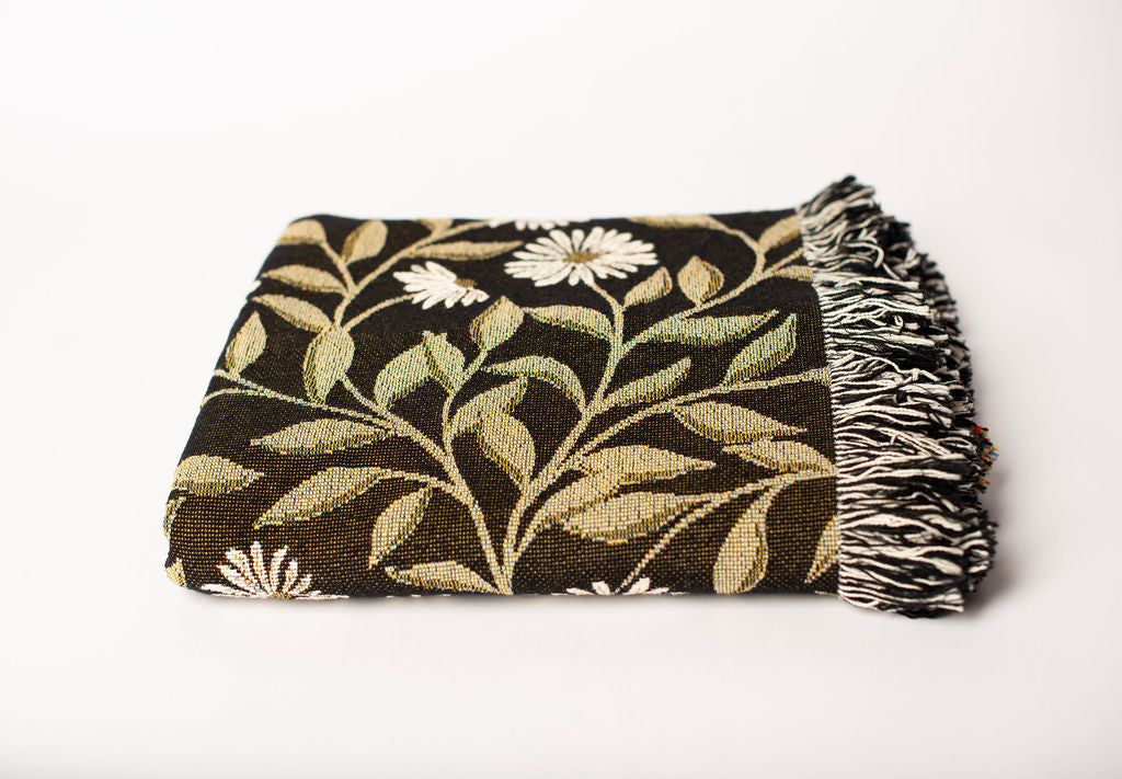 May — Bramble Colorway - Woven Blanket with Fringe, USA Made