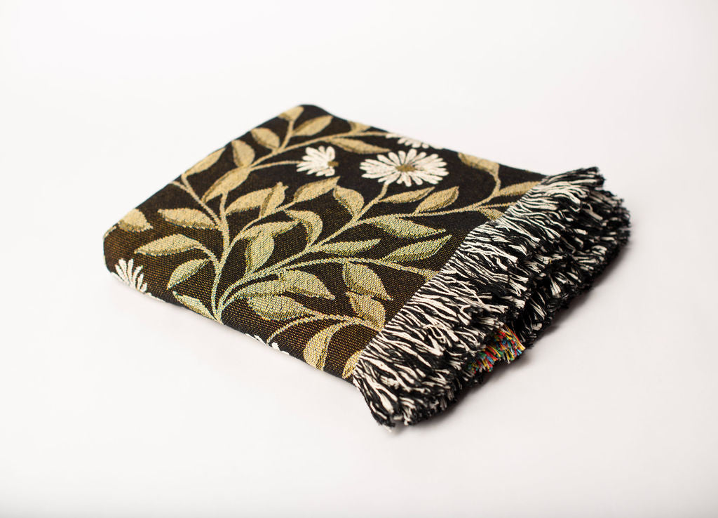 May — Bramble Colorway - Woven Blanket with Fringe, USA Made