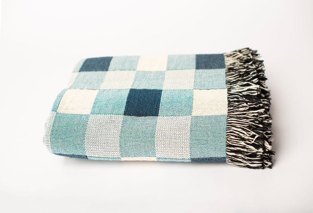 Tilda — Bayberry Colorway - Woven Blanket with Fringe, USA Made