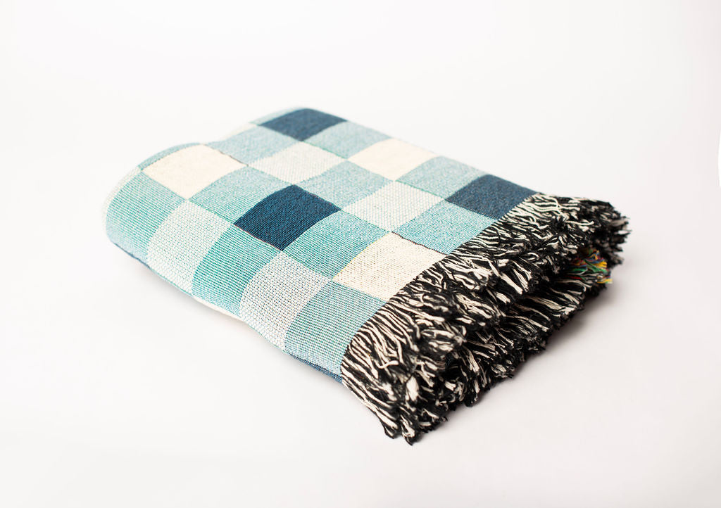 Tilda — Bayberry Colorway - Woven Blanket with Fringe, USA Made
