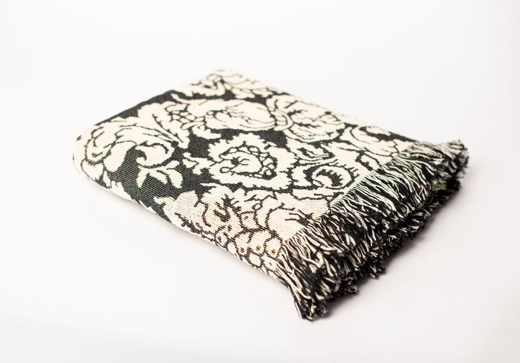 Verona — Smoke Colorway - Woven Blanket with Fringe, USA Made